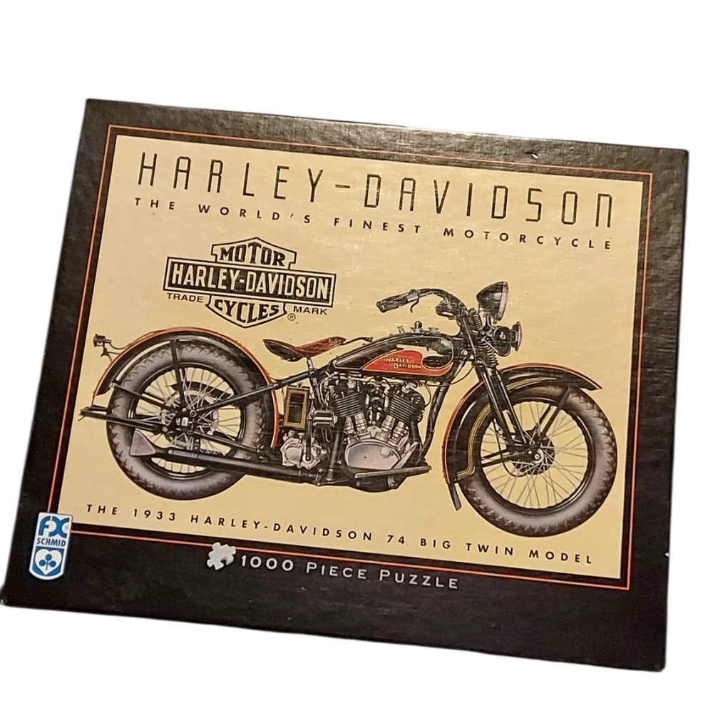 Harley-Davidson Vintage Motorcycle Puzzle - Black and Brown